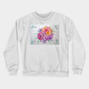 Ring of Roses Watercolour Painting Crewneck Sweatshirt